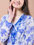 Girls Floral Print V-Neck Long Sleeves A-Line Midi Dress With Shrug